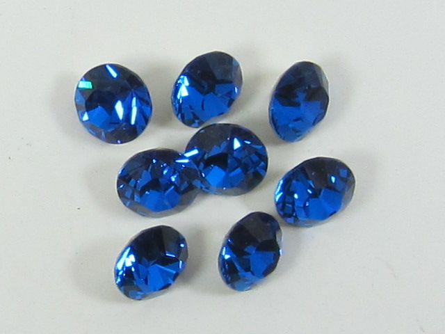 pp13 (1.9-2.0mm) 1 Gross CAPRI BLUE POINTED BACK European Rhinestones